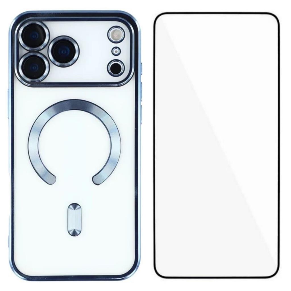 For iPhone 17 Pro Magnetic Case WANLONFENG Full Protection Electroplated TPU Cover with Tempered Glass