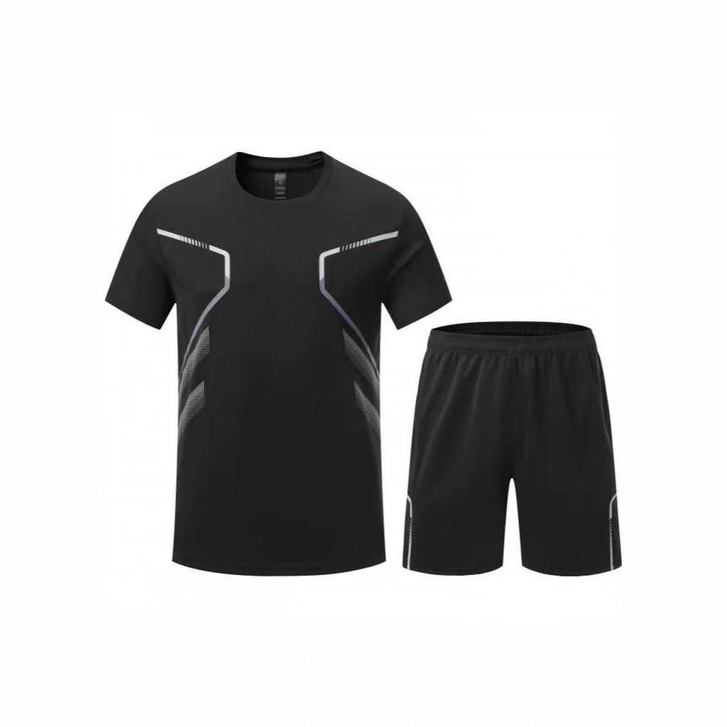 Summer quick-drying short-sleeved sports suit, running suit, comprehensive training suit, quick-drying, cool and comfortable short-sleeved shorts whol