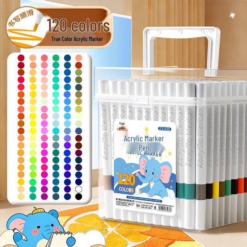 Acrylic Square Barrel Marker Pen Set for Kids - Opaque Watercolor Pens