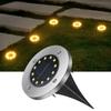 Outdoor Stainless Steel 8 Led Solar Ground Lights Waterproof For Garden Lawn Patio