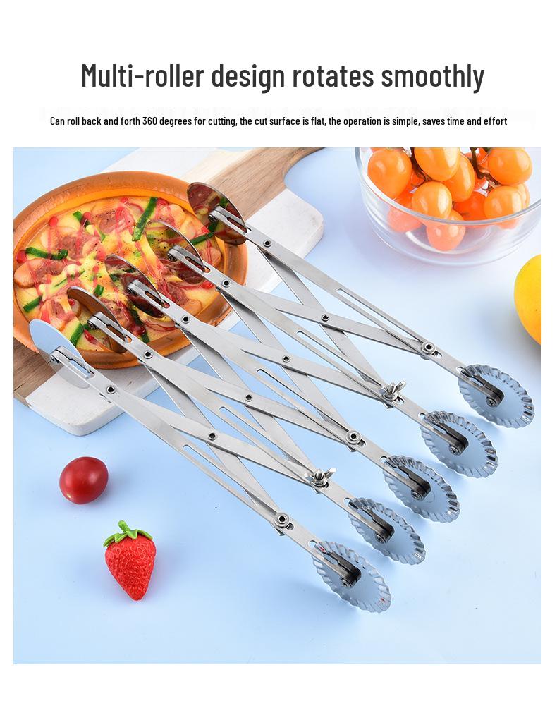 Adjustable Stainless Steel Multi-Wheel Pizza & Youtiao Cutter