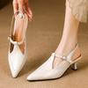 Sexy Women's Sandal Pumps Summer Shoes 2025 Fashion Close Point Toe Nude High Heels Classic Party Office Wedding Shoes Ladies
