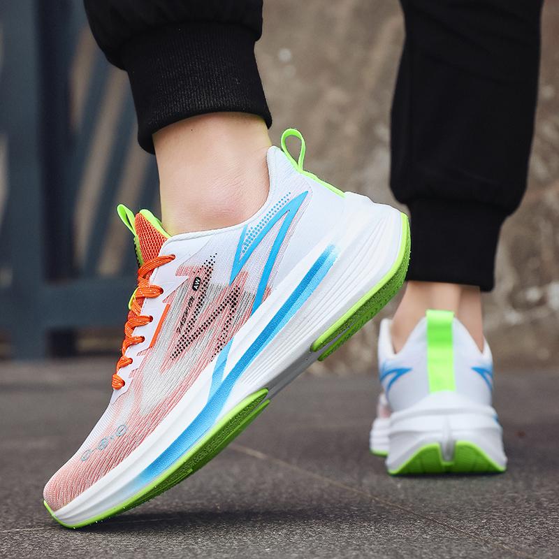 New high elastic sports shoes men net surface breathable young middle school students ultra-light shock absorption running shoes