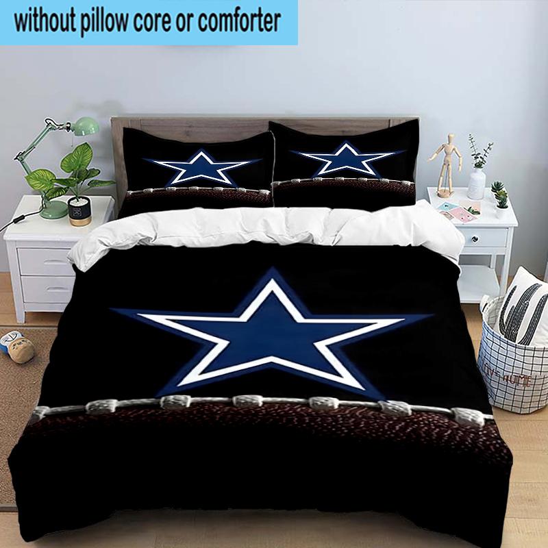 Dallas Cowboys 3PCS Bedding Set 2D Printing (Includes 1 Duvet Cover + 2 Pillowcases Coreless), Bedroom decor,Fan gift