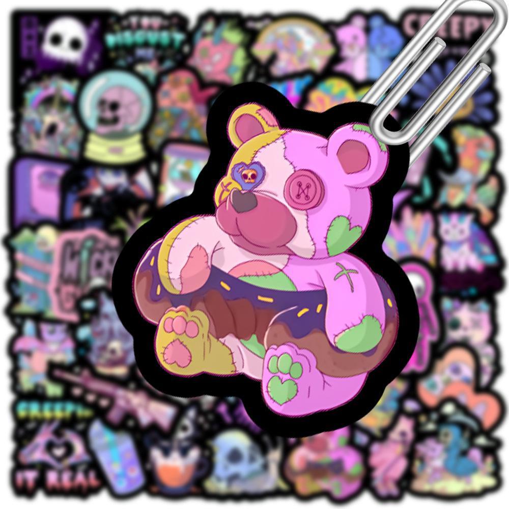 10/50pcs kawaii halloween stickers Purple Skull gothic graffiti Stickers for DIY Luggage Laptop Motorcycle Sticker