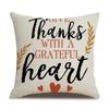 Thanksgiving Linen Pillowcase Autumn Pumpkin Print Pillow Cushion Cover