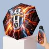 Ombrello Pieghevole Compatto Antivento Impermeabile Leggero con Stampa Pattern Juventus FC, Mini 5 Pieghe, 8 Stecche, Portatile