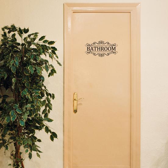 Autocolant pentru ușă DIY detașabil fără semn la stânga Autoadeziv mare lipiciune anti-alunecare impermeabilă toaletă toaletă baie ușă autocolant