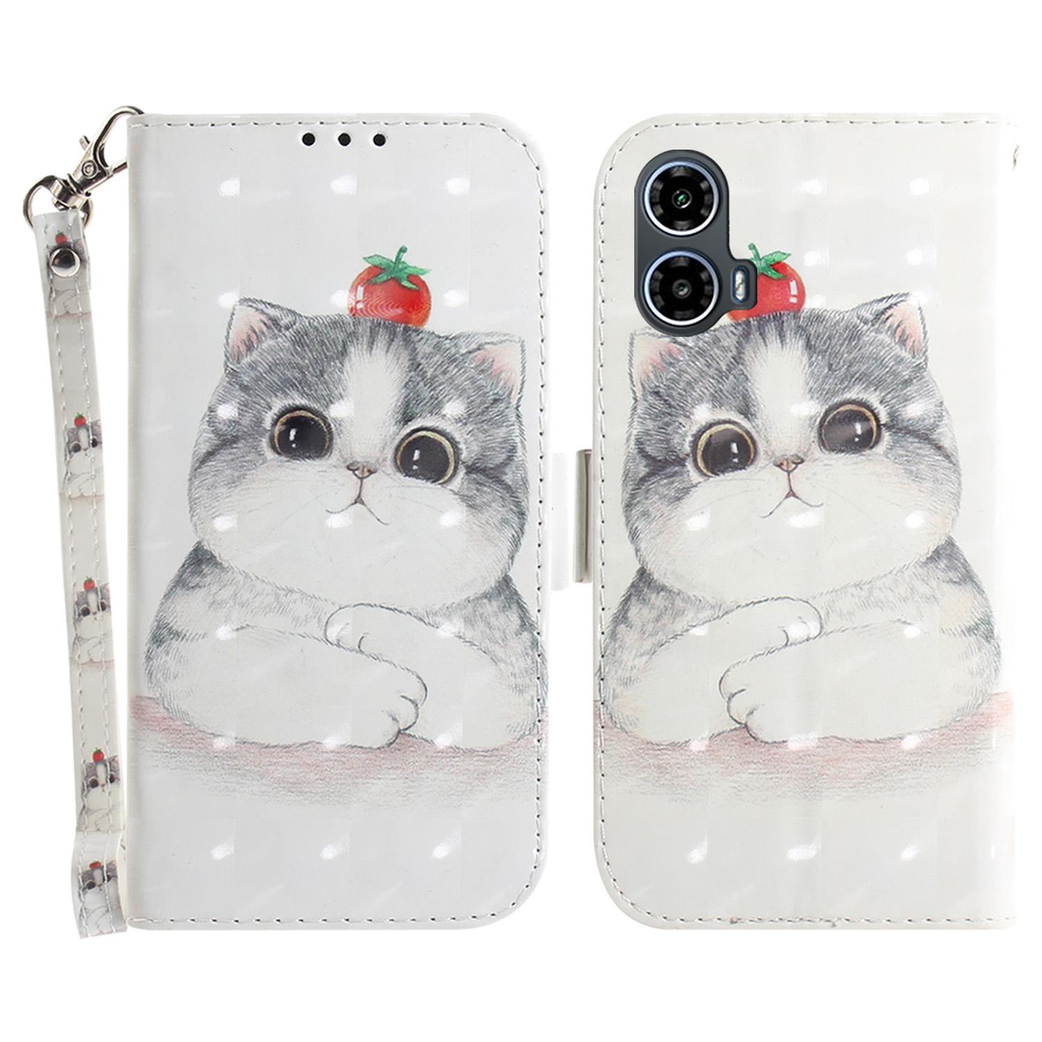 

For Motorola Moto E14 4G/G04 4G/G04s 4G/G24 4G Cover Pattern Printing PU Leather Wallet Phone Case with Strap K