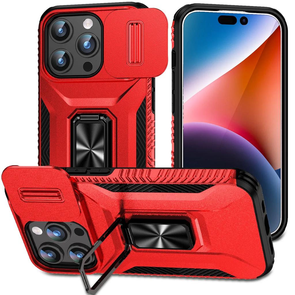 Coque Hybride Robuste Armor pour IPhone 16 Pro Max 15 11 12 13 14 Xs XR 8 7 Plus SE 2022 Fenêtre Coulissante Poussante Coque Otter Boîte Support Housse de Protection