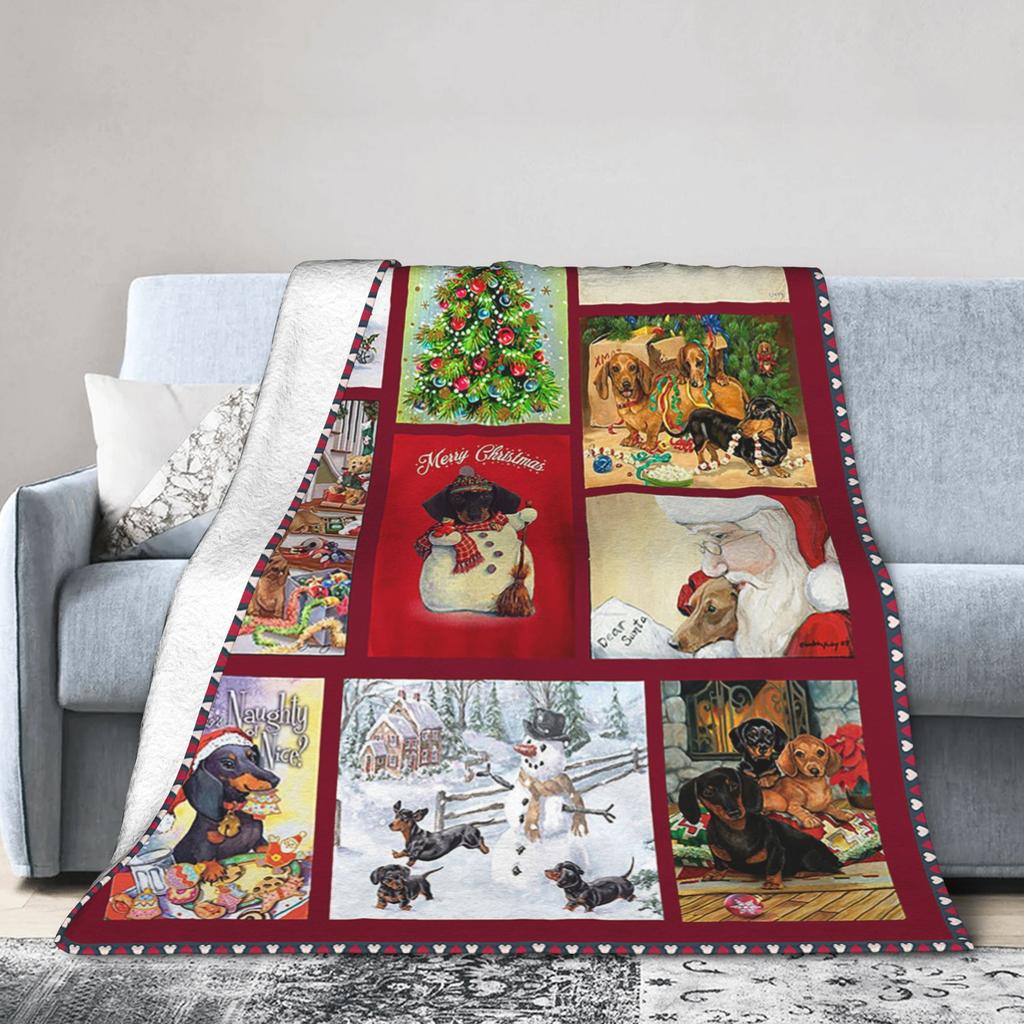 Red Truck Christmas Fleece Throw Blanket Nordic Merry Christmas New Year Blanket for Home Outdoor Super Warm Plush Thin Quilt