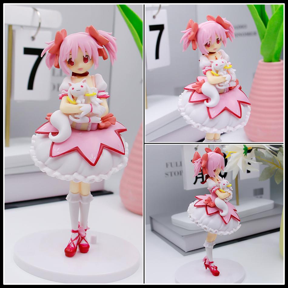 18CM Puella Magi Madoka Magica Kaname Madoka Anime Character Model Figurines Desk Ornaments Exquisite Toy Collection Otaku Gift