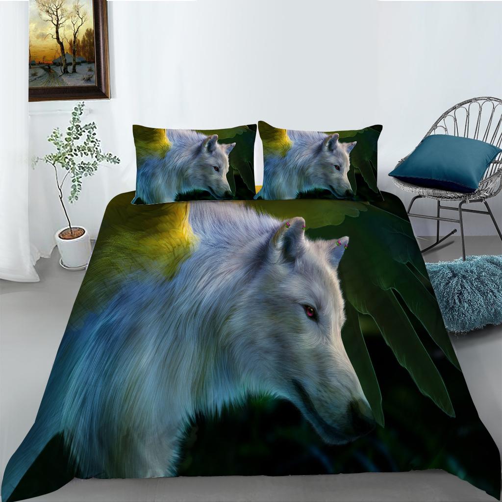Wishshopify Fashion Wolf Series Polyester Bedding Two-Three-Piece Digital Printing
