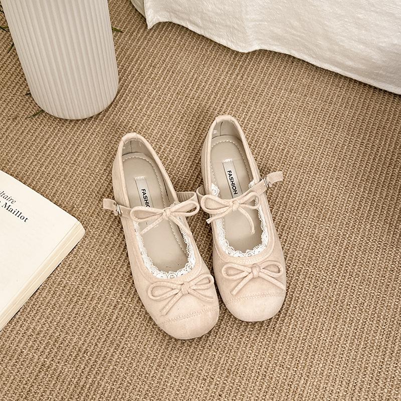 Ballet evening shoes inner height increase small single shoes women's new spring and summer skirt Mary Jane shoes gentle