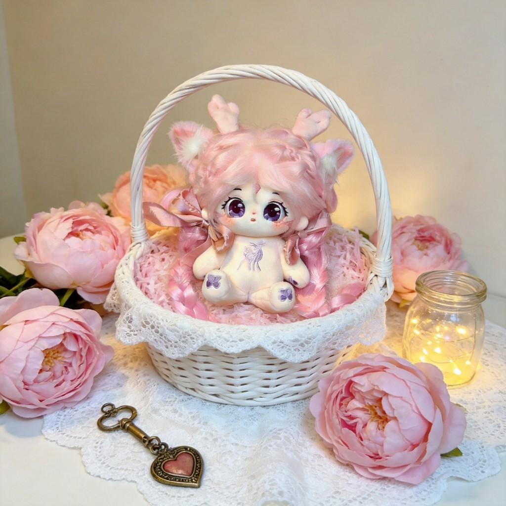 Cotton Plush Doll With Deer Horns For Girls Gift And Collectible Decor