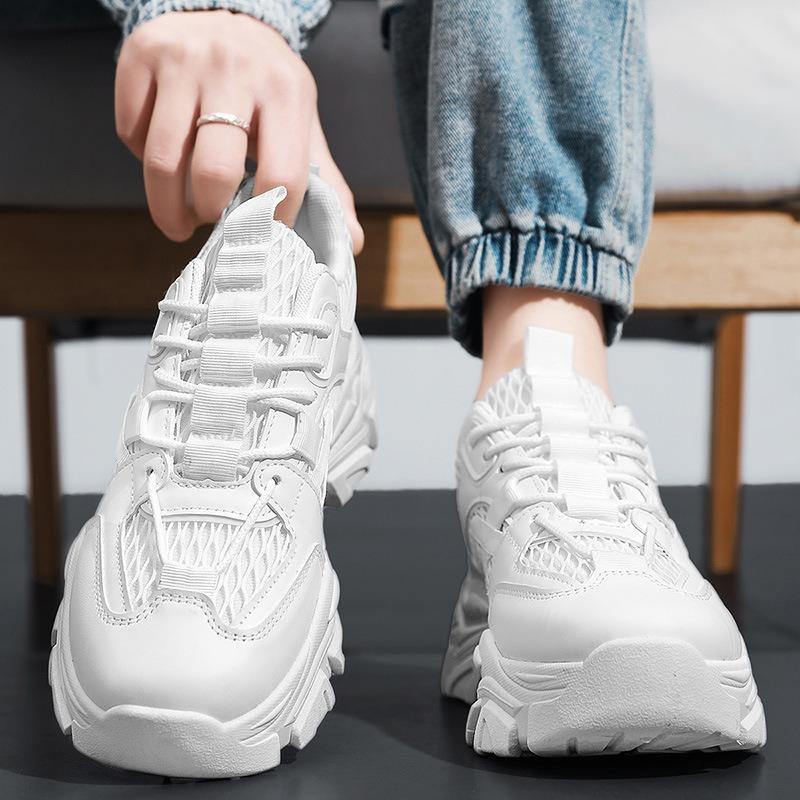Men's shoes spring and summer new versatile sports casual running height increase youth mesh dad shoes