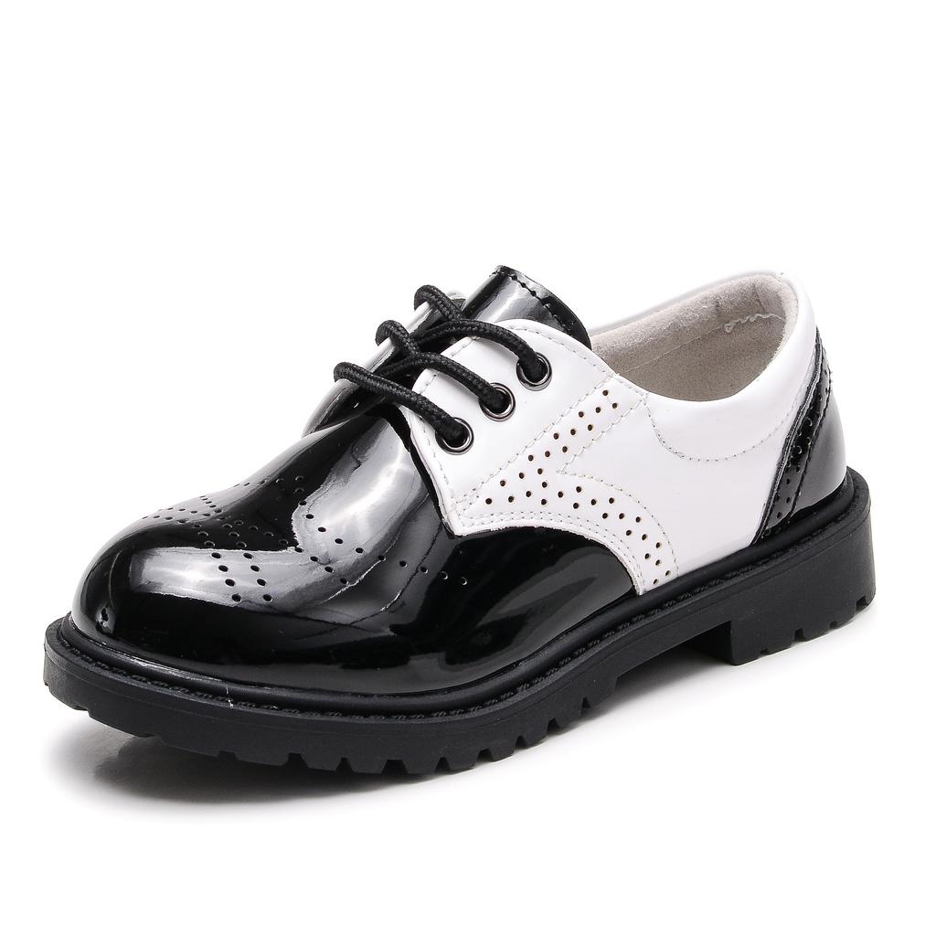 Children's Leather Shoes Spring Boys Black Dance Small Leather Shoes Wind Baby Elementary School Flower Girl Performance Shoes