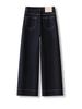 Women's High-Waisted Retro Wide-Leg Denim Pants - Dark Blue, Petite, 2024 Spring/Summer Collection