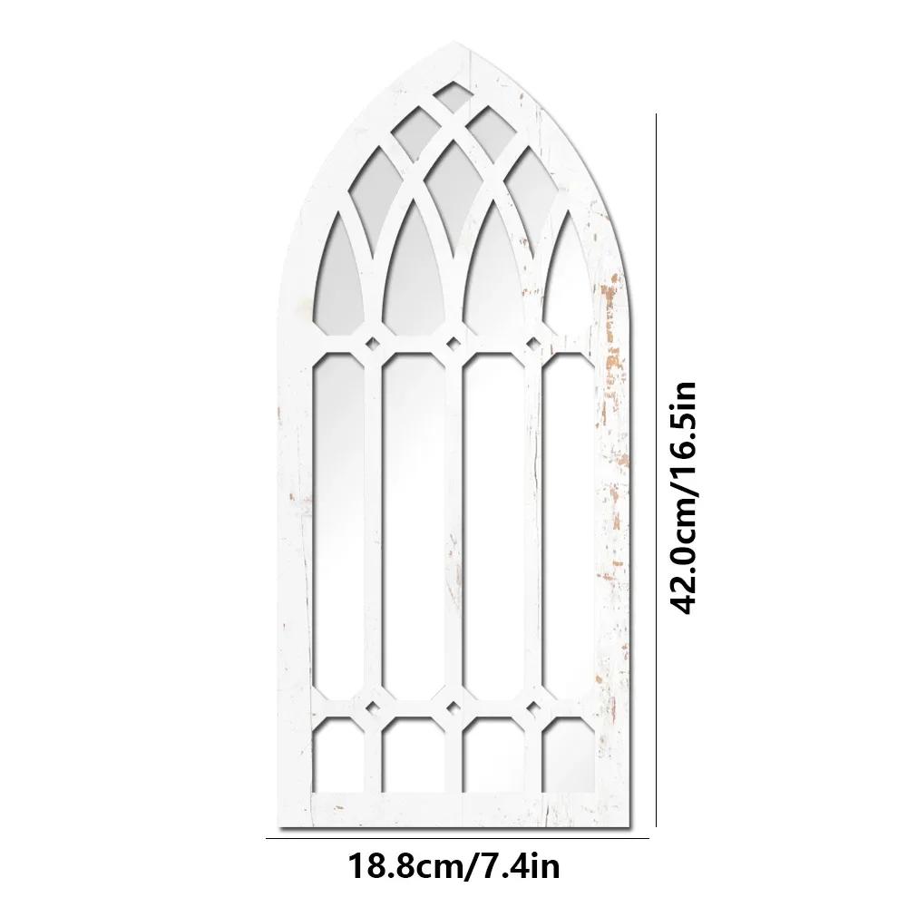 Vintage Cathedral Arch Frame Mirror Decorative Goth Mirror 1/3Pcs Gothic Mirrors Wall Decor Spooky Gothic Arched Wall Mirrors