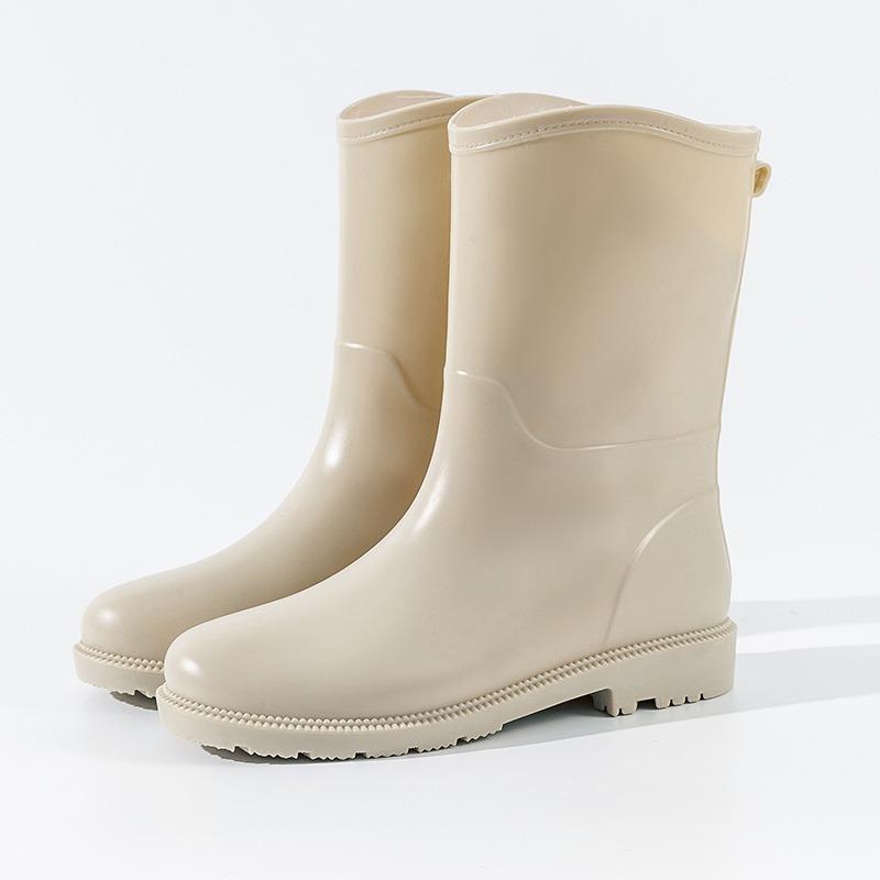Fashion Women's Medium Tube Rain Boots High Waterproof Out of the Street Seafood Market Catch the Sea Trend Rain Shoes Outsole Non-slip Water Shoes