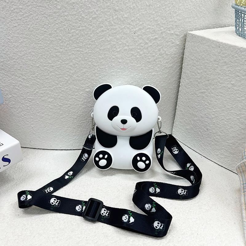 Panda Silicone Bag Female Messenger Bag Waterproof 2025 New Cute Children's Cartoon Panda Mobile Phone Bag Student Bag