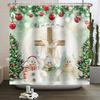 ZHL22Christmas Shower Curtain for Bathroom Waterproof Decoration with Hooks Weighted Lead Hem Heavy Duty Polyester Bath Curt2Ol%