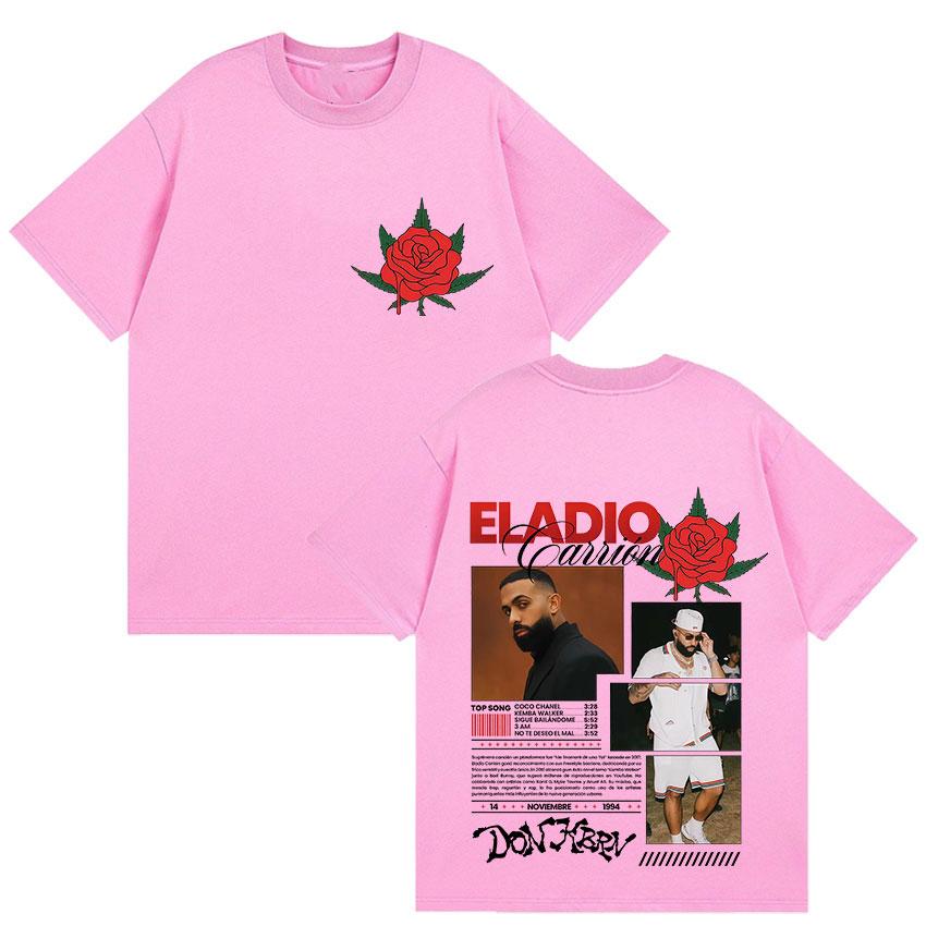 Famous Rapper Eladio Carrion Album Global Tour Mercah TShirt Men Women Loose Casual Cotton Tee Streetwear Hip Hop Oversized Top