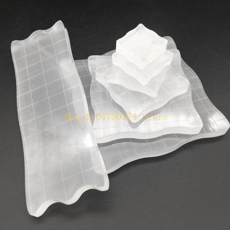 7pcs/set Transparent Acrylic Clear Stamp Block Pad Scrapbooking DIY Handmade Tool Edges Stamping top sale