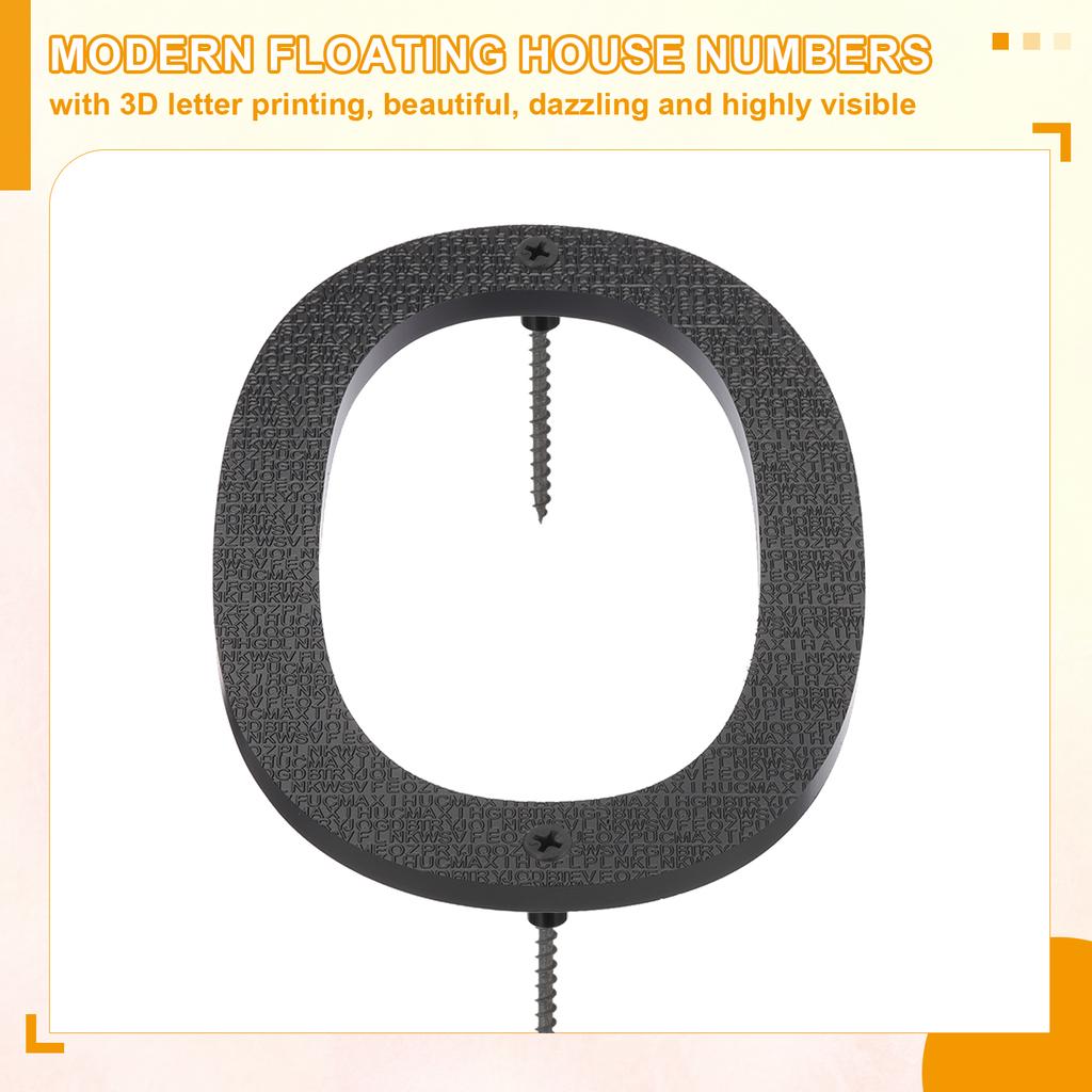 10" 0-9 Zwevende Huisnummers Massief Aluminium Modern Adresnummer voor Buiten met Spijkerkit voor Thuis Straat Kantoorbord Zwart