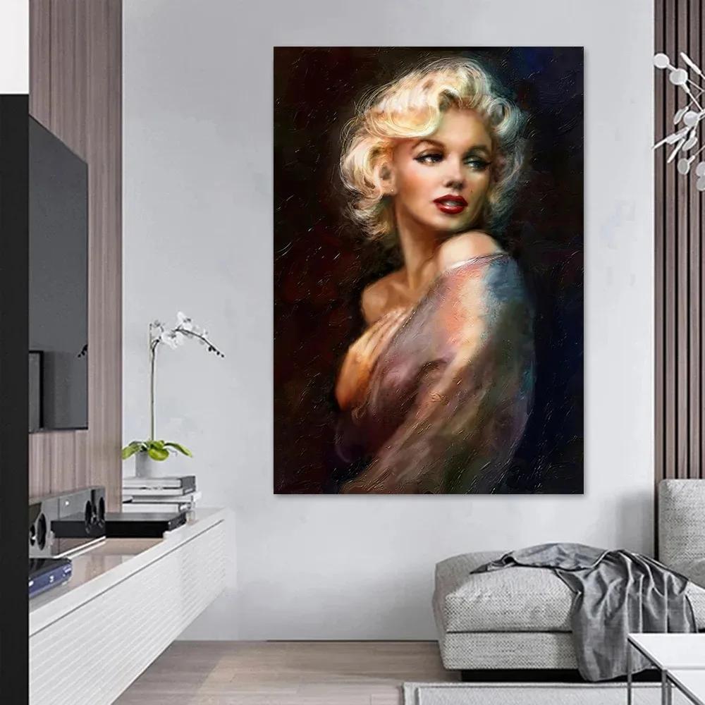 Klasické plátno s filmovou hvězdou Sexy Marilyn Monroe Portrét Plakáty Tisky Nástěnné umění Obraz pro obývací pokoj Domácí dekorace