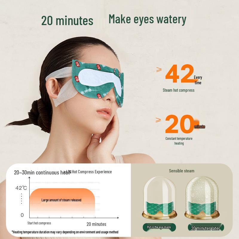 Zhang Zhongjing Self-Heating Steam Eye Mask - Relieves Eye Strain, Light-Blocking, Disposable Hot Compress for Students