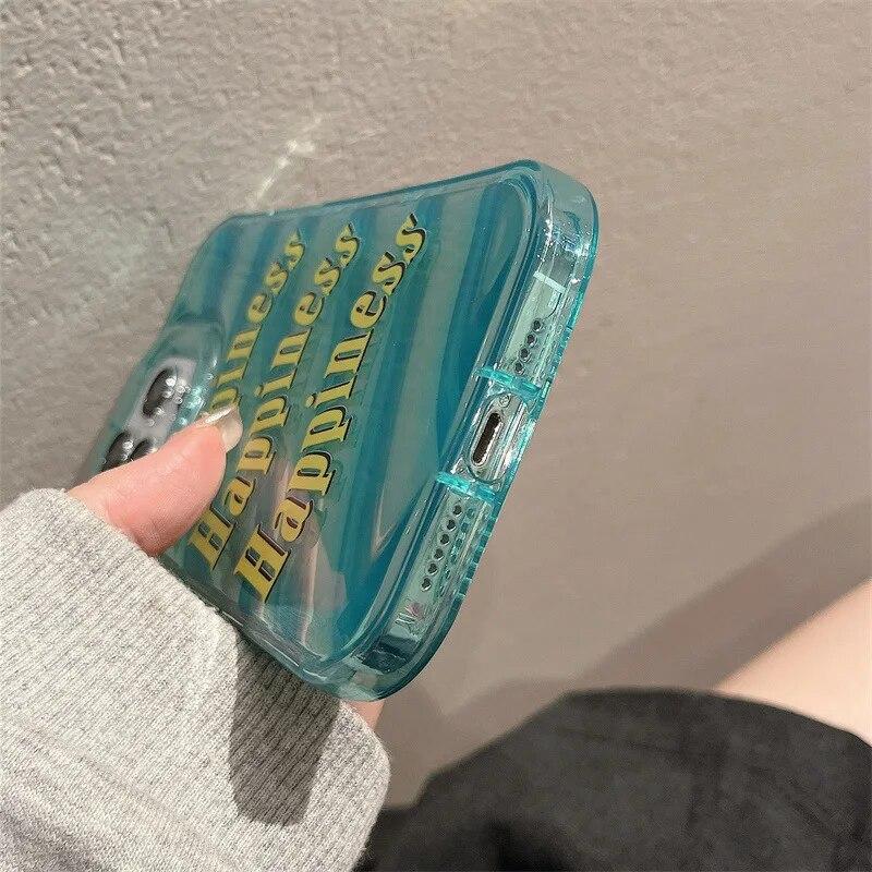 Fashion Letter Phone Case For iPhone 11 Case iPhone 14 Pro Max 13 12 Pro XS Max XR 7 8 Plus SE Shockproof Soft Clear Laser Cover