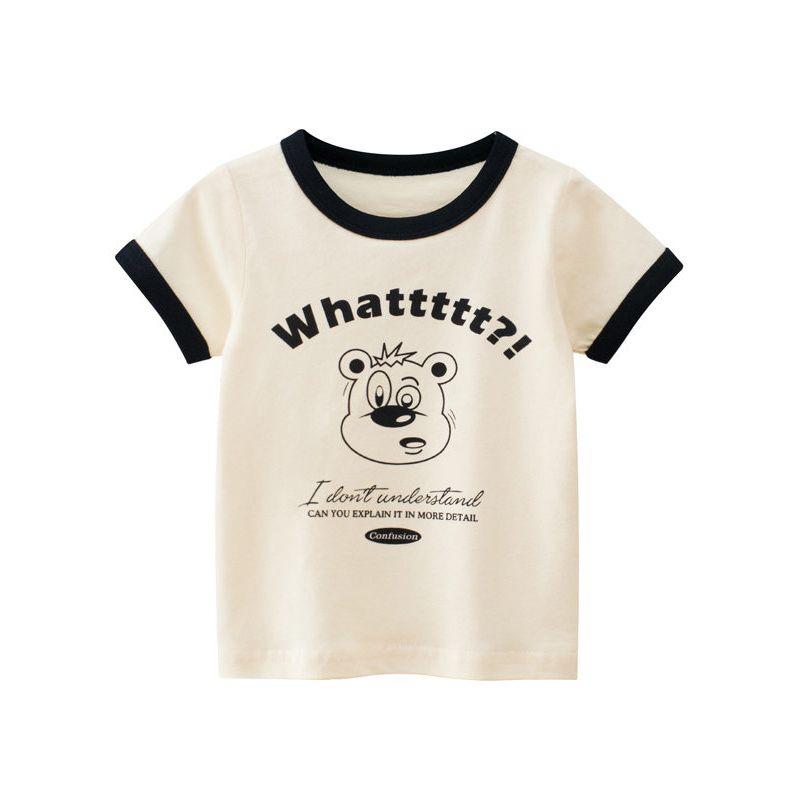 Girls' Korean-Style Children's Clothing 2026 Summer New Style Children's Pure Cotton Cartoon Print Short-Sleeved T-Shirt Baby Fashionable Clothes