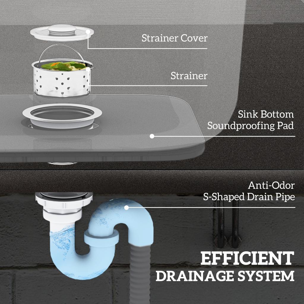 Outdoor Utility Sink, Stainless Steel Free Standing Single Bowl Kitchen Sink with Cold and Hot Water Pipe and Storage Shelf for Laundry Garage