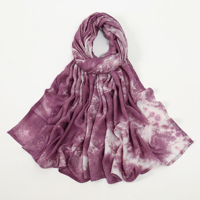 Malaysia and Indonesia hot-selling tie-dye human cotton headscarf popular large size dopamine color matching long towel women