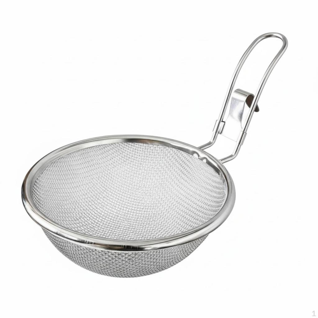 Pot Skimmer Spoon Fine Mesh Stainless Steel Food Strainer Easy to Clean Ladle