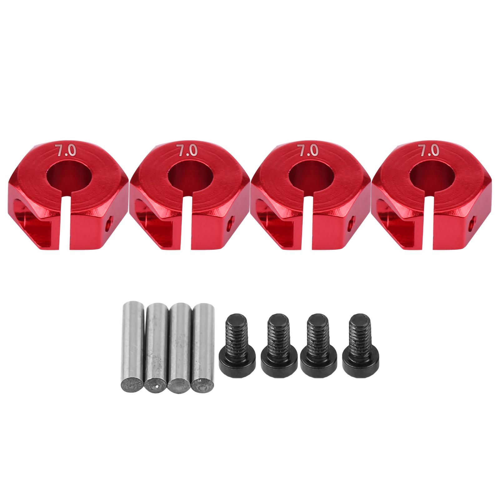 

12mm Universal Wheel Hex Hub Adapter for HSP Sakura 110 Scale RC Car (7mm, Red)
