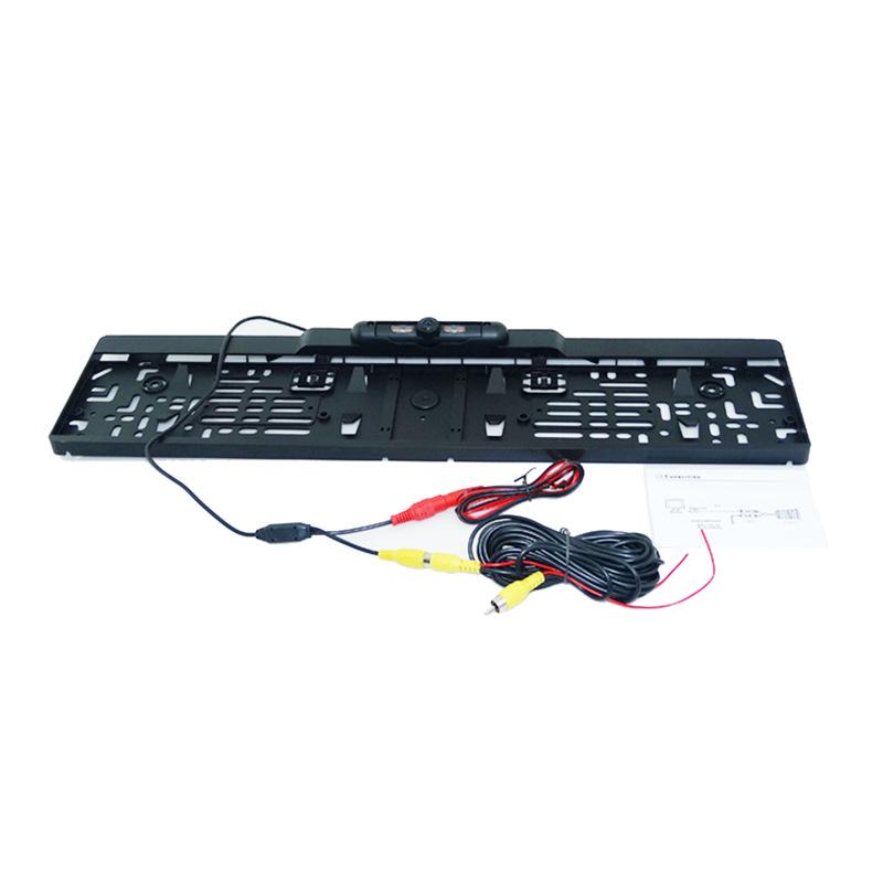 European License Plate Frame with 4 Infrared Cameras & Wireless Backup Car Rear View Transceiver