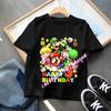 Cartoon Super Marios Children Birthday Number TShirt Clothes Party Figure Print Boys BabyTShirt Blue Short Sleeve Tops Tee Gift