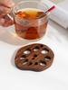 Black Walnut Lotus Root Slices Solid Wood Coaster Creative Mark Insulation Pad Anti Scalding Wooden Teacup Pad