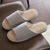 Fashion Men Linen Slippers 2025 Autumn Winter Breathable Absorbent Non-Slip Home Slippers All Seasons Indoor Floor Couple Slippers