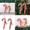 7Pcs Candy Cane Shape Christmas Ornament for Festives Season Decoration Colorful Hanging Charm Stylish Window Pendants