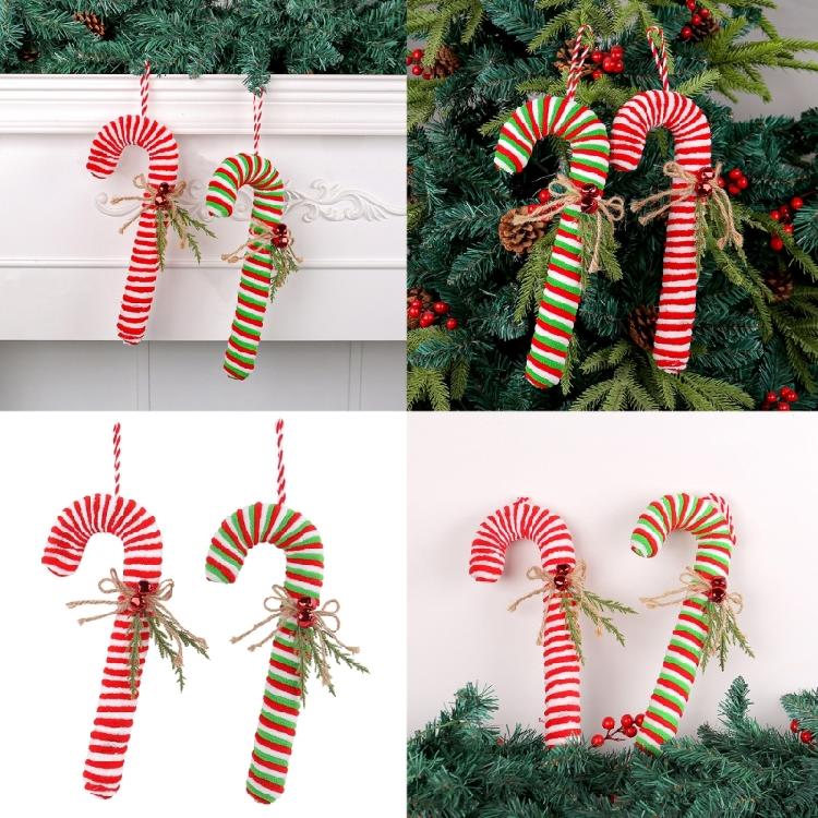 7Pcs Candy Cane Shape Christmas Ornament for Festives Season Decoration Colorful Hanging Charm Stylish Window Pendants