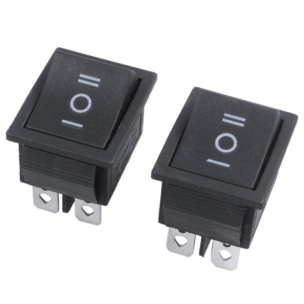 A84X-10 Pcs 6 Pin DPDT Black Button On/Off/On Rocker Switch AC 250V/15A 125V/20A