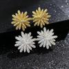Korean Three-Dimensional Alloy Snowflake Stud Earrings - Elegant, Lightweight, Luxury Design for Women