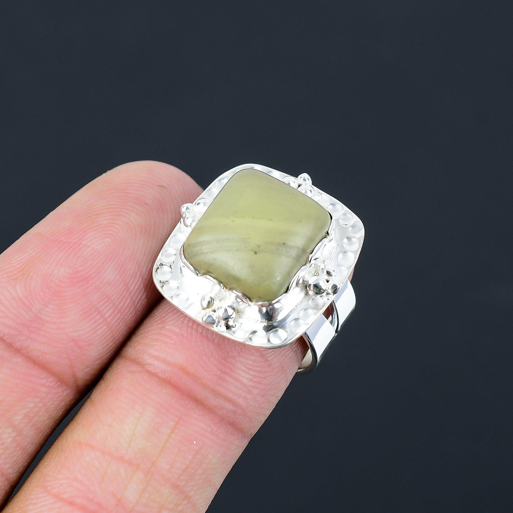 

Natural Polychrome Jasper Stackable Boho Ring Jewelry Size 7.5 Sterling Silver 7.5