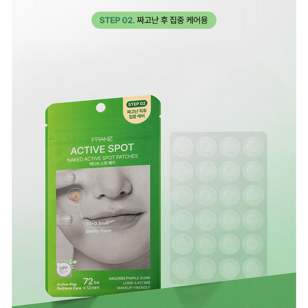 [FRANZ] Cerotti Spot Acne Nudi 72pz 3 tipi - Precoce / Attivo / Scuro