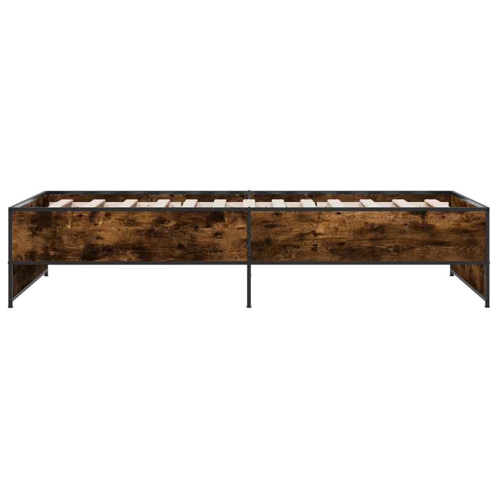 Bed Frame Smoked Oak 80 X 200 Cm Wood Based Material