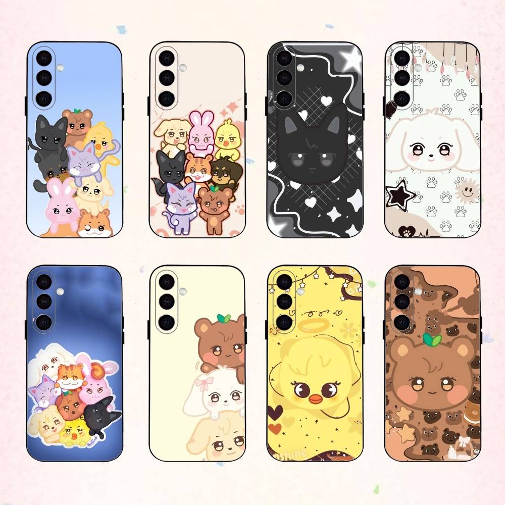 C-Cute A-ANITEEZ phone Case For Samsung Galaxy A73,A72,A71,A70,A53,A52,A51,Others Soft Black Shell
