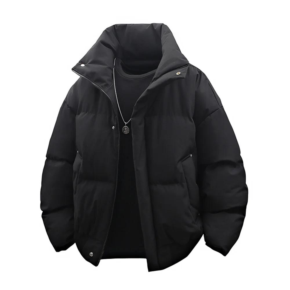 Outdoor Fashion Multi-functional Padded Jacket Men High-quality Zipper Cotton Lined Puffer Jackets Korean Men's High Neck Parkas